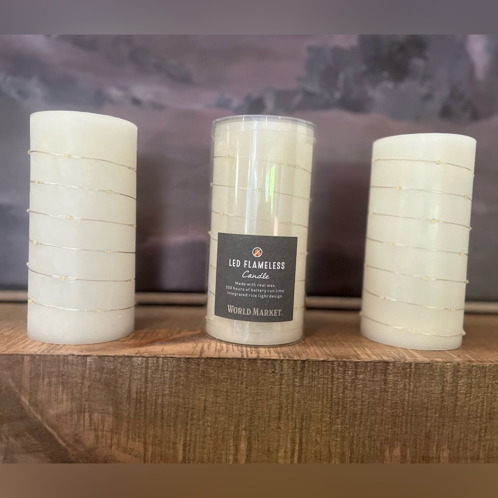 3 World Market LED Flameless Candle Rice Lights